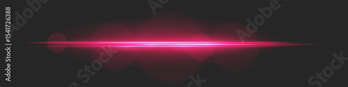 Horizontal light beam with intense glow and lens flare circles on black background. Ideal for cinematic transitions, sci-fi UI effects, or dramatic glowing overlays.