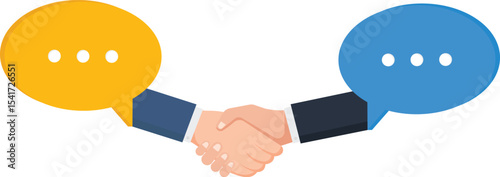 Handshake Deal, Business Partnership, Communication Concept Illustration,  successful business deals, partnerships, conveys the essence of collaboration, communication, and agreement, related mergers,