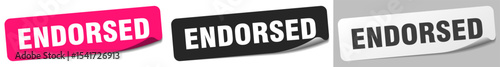 endorsed sticker. endorsed sticker set on white background