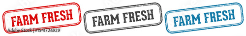 farm fresh stamp. farm fresh rectangular stamp set isolated on white background