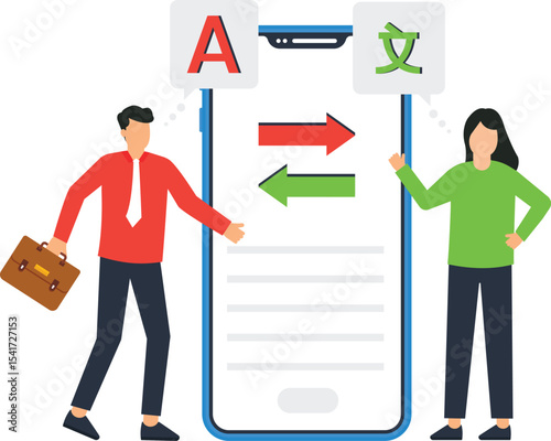 Language Translation App, Mobile Phone, Global Communication, seamless global communication, showcasing language translation apps, multilingual websites, international business, engaging visuals,