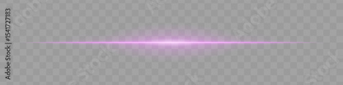 Neon pink horizontal light beam with soft edges and glowing aura on transparent background. A sleek energy pulse perfect for sci-fi UIs, HUDs, or digital light transitions.