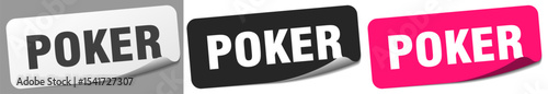 poker sticker. poker sticker set on white background