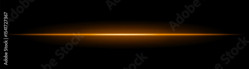Horizontal light beam with soft radial glow on black background. Sleek minimal flare ideal for sci-fi transitions, modern lighting effects, or cinematic glow overlays.