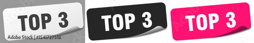top 3 sticker. top 3 sticker set on white background