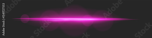 Horizontal light beam with intense glow and lens flare circles on black background. Ideal for cinematic transitions, sci-fi UI effects, or dramatic glowing overlays.