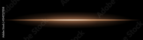 Horizontal light beam with soft radial glow on black background. Sleek minimal flare ideal for sci-fi transitions, modern lighting effects, or cinematic glow overlays.