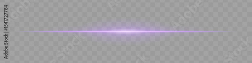 Neon purple horizontal light beam with soft edges and glowing aura on transparent background. A sleek energy pulse perfect for sci-fi UIs, HUDs, or digital light transitions.