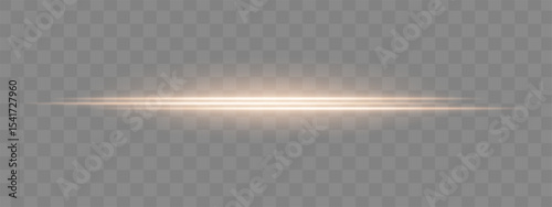 Dual orange horizontal light beams with soft glow and motion blur on transparent background. Futuristic energy streak ideal for UI design, sci-fi overlays, or speed effects.