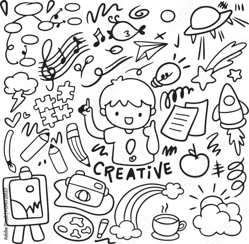  Creative, Drawing, Kids, Art, Imagination, Learning Vector