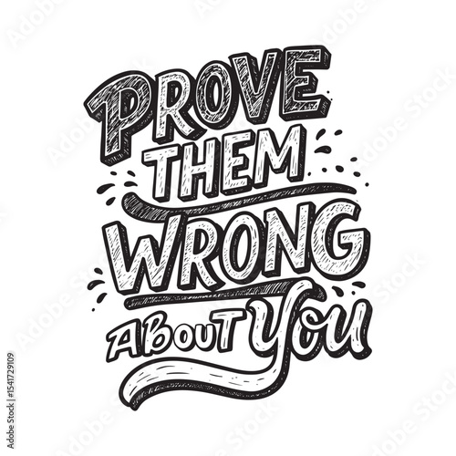 Motivational Quote 'Prove Them Wrong About You' Hand-Lettering Typography

