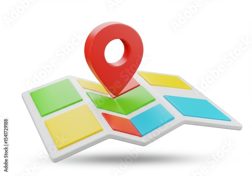 Free Download A map with varied areas and a location pin indicating a specific destination - GFXLoad
