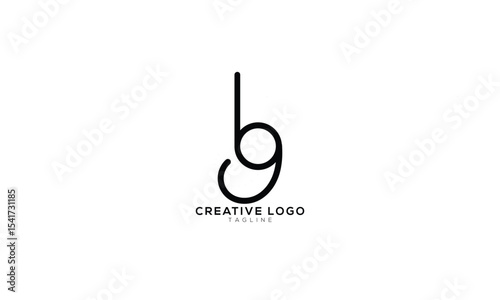 BG GB B9 9B Abstract initial monogram letter alphabet logo design
