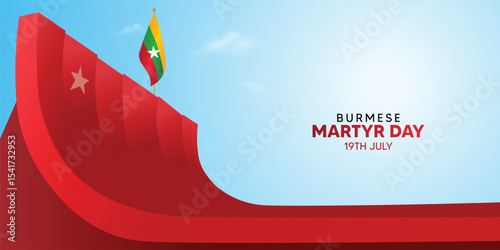 Bild auf Leinwand Burmese Martyrs' Day 19 July vector poster