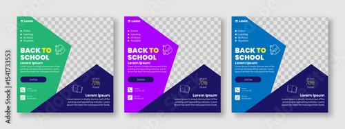 Social media post for new admission. Minimalistic editable advertising poster for social media. Back to school poster elegant promotional advertising banner.