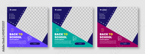 Social media post for new admission. Minimalistic editable advertising poster for social media. Back to school poster elegant promotional advertising banner.