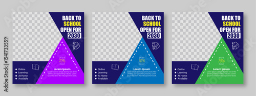 Social media post for new admission. Minimalistic editable advertising poster for social media. Back to school poster elegant promotional advertising banner.
