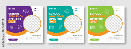 Social media post for new admission. Minimalistic editable advertising poster for social media. Back to school poster elegant promotional advertising banner.