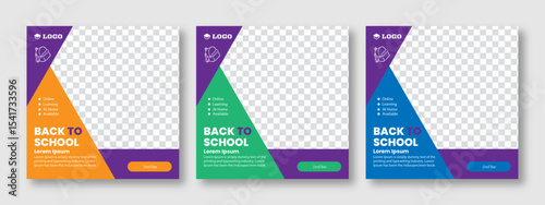 Social media post for new admission. Minimalistic editable advertising poster for social media. Back to school poster elegant promotional advertising banner.