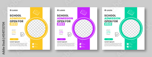 Social media post for new admission. Minimalistic editable advertising poster for social media. Back to school poster elegant promotional advertising banner.