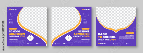 Social media post for new admission. Minimalistic editable advertising poster for social media. Back to school poster elegant promotional advertising banner.