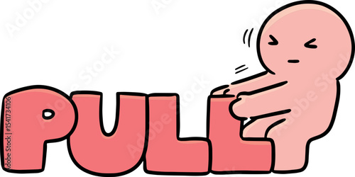 Illustration of pull sign
