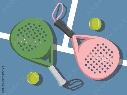 padel racket and ball