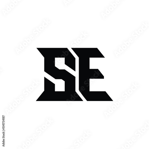 SE monogram logo design letter text name symbol monochrome logotype alphabet character simple logo