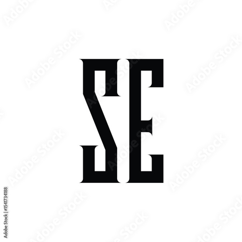 SE monogram logo design letter text name symbol monochrome logotype alphabet character simple logo