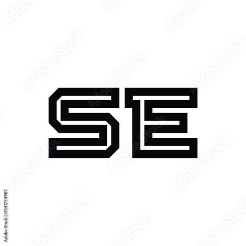 SE monogram logo design letter text name symbol monochrome logotype alphabet character simple logo