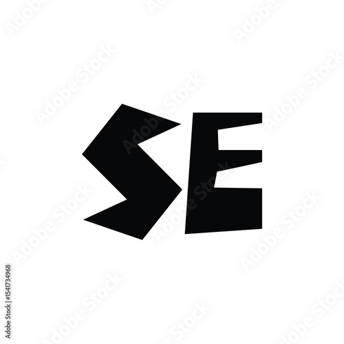 SE monogram logo design letter text name symbol monochrome logotype alphabet character simple logo