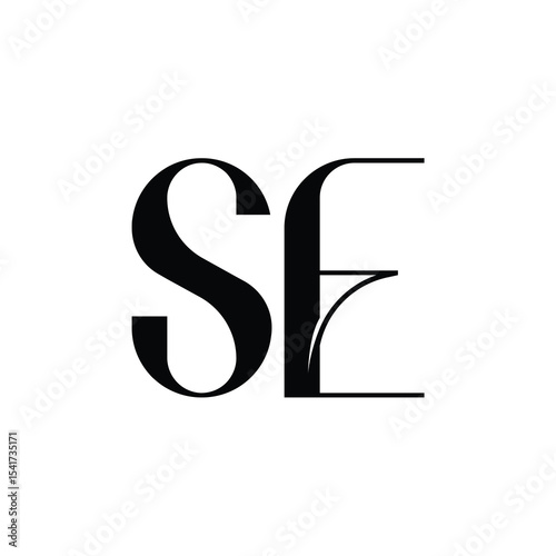 SE monogram logo design letter text name symbol monochrome logotype alphabet character simple logo