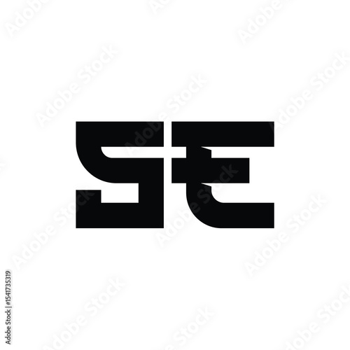 SE monogram logo design letter text name symbol monochrome logotype alphabet character simple logo