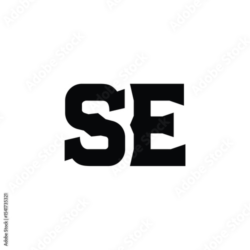 SE monogram logo design letter text name symbol monochrome logotype alphabet character simple logo