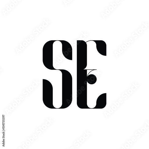SE monogram logo design letter text name symbol monochrome logotype alphabet character simple logo