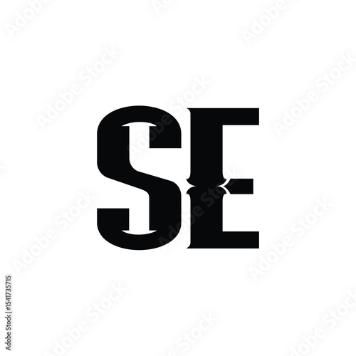 SE monogram logo design letter text name symbol monochrome logotype alphabet character simple logo