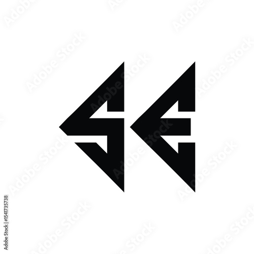 SE monogram logo design letter text name symbol monochrome logotype alphabet character simple logo