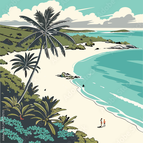  Aerial View of Tropical Beach