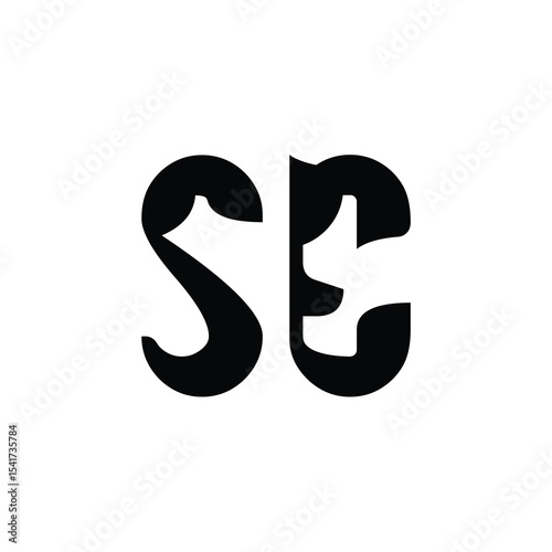 SE monogram logo design letter text name symbol monochrome logotype alphabet character simple logo