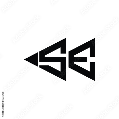 SE monogram logo design letter text name symbol monochrome logotype alphabet character simple logo
