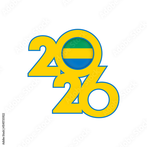 2026 banner with Gabon flag inside.
