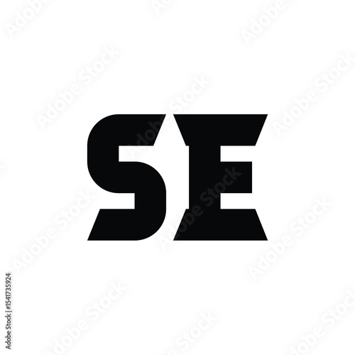 SE monogram logo design letter text name symbol monochrome logotype alphabet character simple logo