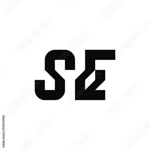 SE monogram logo design letter text name symbol monochrome logotype alphabet character simple logo