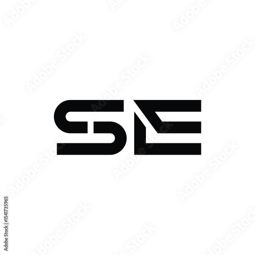 SE monogram logo design letter text name symbol monochrome logotype alphabet character simple logo
