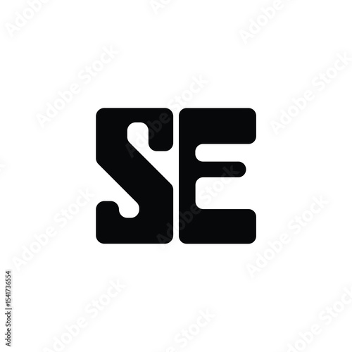 SE monogram logo design letter text name symbol monochrome logotype alphabet character simple logo