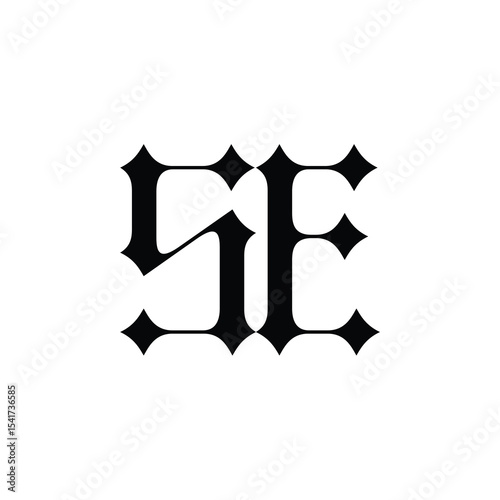 SE monogram logo design letter text name symbol monochrome logotype alphabet character simple logo