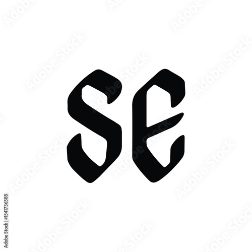 SE monogram logo design letter text name symbol monochrome logotype alphabet character simple logo