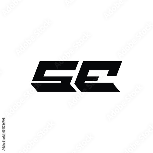 SE monogram logo design letter text name symbol monochrome logotype alphabet character simple logo