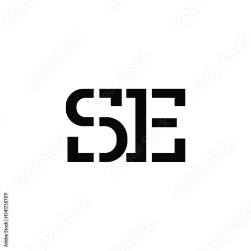 SE monogram logo design letter text name symbol monochrome logotype alphabet character simple logo