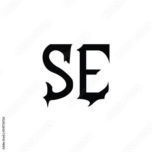 SE monogram logo design letter text name symbol monochrome logotype alphabet character simple logo